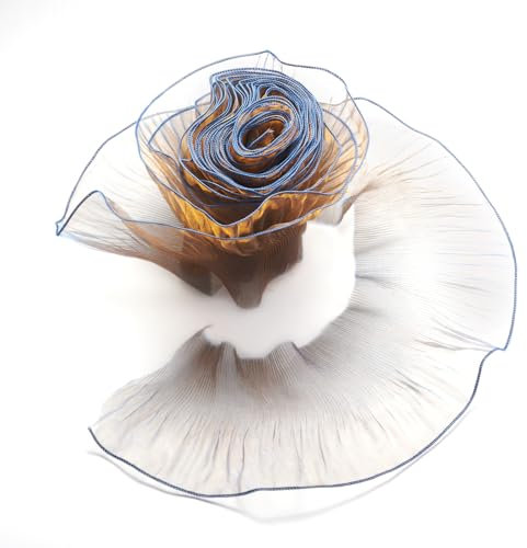 Beadthoven Rüschenborte aus Organza, plissiert, gewellt, Chiffon, Tüll, Rüschen, Spitzenborte zum Nähen, Kleid, Kostüm, Hochzeit, Dekoration, 4,5 m, schokoladenbraun