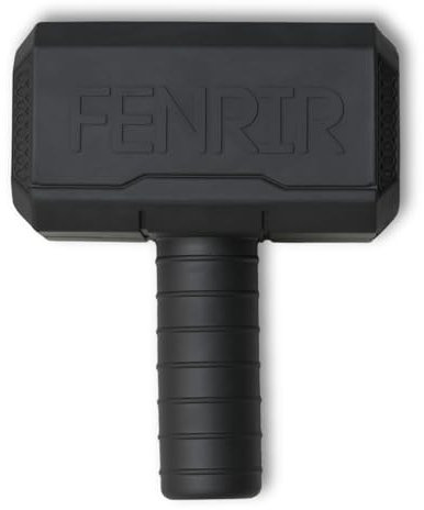 Fenrir Hammer Kauspielzeug für Hunde, Starkes Gummi, füllbar, Anreicherungsspielzeug für Kauer (schwarz, groß)