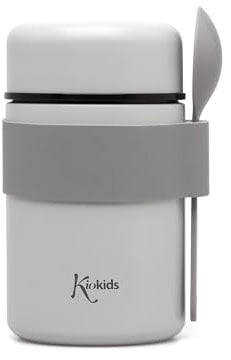 Kiokids Termo Papillero De Acero Inoxidable 500ml Con Cuchara Gris