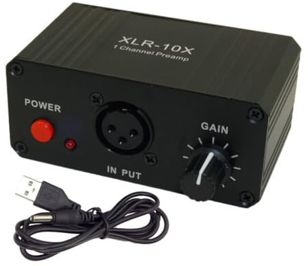 DcnrInsr XLR-10X 1 Channel XLR Interface Balanced Audio Amplifier NE5532 Dynamic Mic Microphone Preamplifier