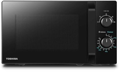 Toshiba MW2-MM20P(BK) Microondas 20L, Microondas Independiente, 800W, 5 Niveles de Potencia, con Fácil Descongelación, Iluminación LED Interior, Negro