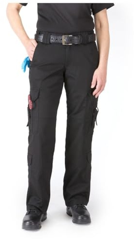 5.11 Tactical Women's EMS Pants, Cargo Pockets, Professional Work Field Pant for EMT & First Responders, Black, 6 Long, Style 64301ABR