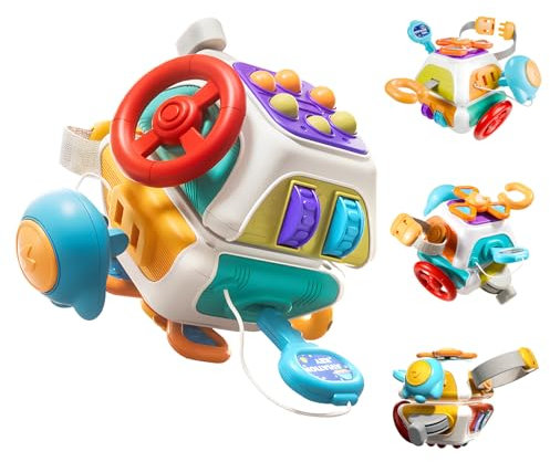 10 in 1 Montessori Spielzeug ab 1 Jahr, Montessori UFO Cube, Baby Motorikspielzeug, Sensorik Spielzeug, Pädagogisches Spielzeug von 1–3, Early Development & Activity Toys