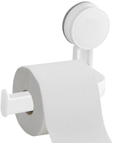 Porta Carta Igienica Adesivo Bianco | Portarotolo Carta Igienica Da Parete | Porta Carta Igienica Ventosa Da Muro | Porta Rotolo Carta Igienica Da Parete Adesivo Per Bagno E Cucina