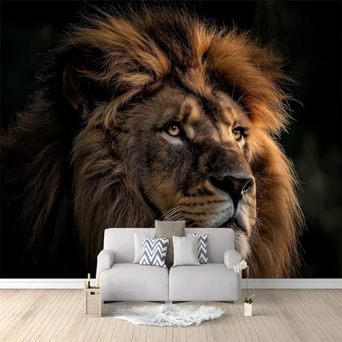 Fototapete Tierischer Afrikanischer Löwe 350x256 cm 3D Vliestapete Wandbild, Mustertapete Moderne Wandtapete, Wohnzimmer Schlafzimmer Kinderzimmer Büro Flur Wanddeko