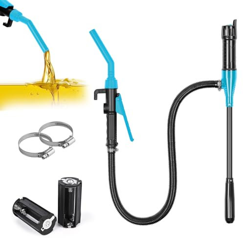 Pompa di Trasferimento del Carburante, GuKKK Pompa di Trasferimento Della Batteria, Pompa di Trasferimento Portatile, Pompa Travaso Gasolio Elettrica con Ugello di Controllo di Flusso