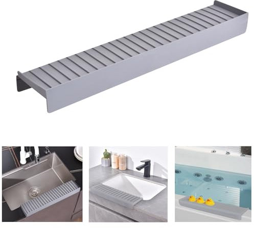 iAnomla Kitchen Sink Splash Guard, 20 51cm Silicone Sink Edge Protector, Stainless Steel, Granite, Quartz Countertop Protector, Sponge Holder Bathtub Splash Guard, Odor Free, Black