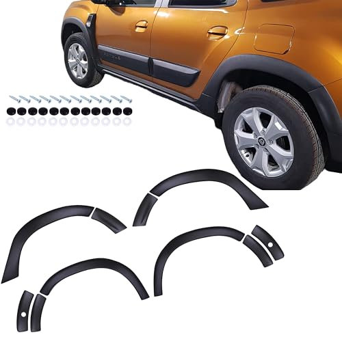 Inly Parts 8 TLG Radlauf Fender Stoßfänger Kotflügel Radlaufschutz ABS Kunststoff Schwarz für Duster (2018-2024) Rechts & Links