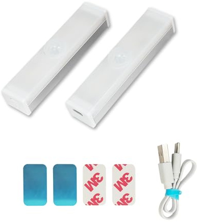 ONCCI 2X Auto Kofferraum LED Nachtlicht Magnetisch USB Licht für Car/PKW/LKW/Treppe/Lager/Wohnwagen/Zimmer Schrankbeleuchtung LED mit Bewegungsmelder Weiss/Warmweiss dimmbar (10CM)