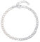Amberta Italienische Damen Armband Perle 925 Sterling Silber | Armband Damen Silber mit Kunstperlen, Stapelbares Armband Hochzeitsarmband Braut Geschenk Verstellbares: Panzerarmband Damen
