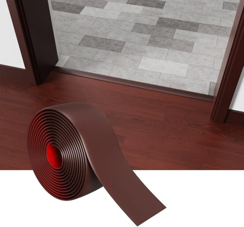 Profilo di transizione ispessito, strisce autoadesive per collegare spazi vuoti del pavimento, transizione per pavimenti piastrellati (Coffee-1M)