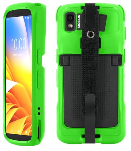 Mobilis Schutzhülle für Zebra TC22 TC27 mit Handschlaufe | Antimikrobieller Schutz - Etui in Militärqualität - Leuchtende Neonfarbe hohe Sichtbarkeit & Sicherheit