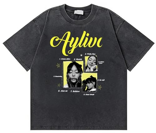 Trendiges Bedrucktes T-Shirt Vintage Aylivva Album Merch Loose-Fit Top Baumwolle Unisex Streetwear Shirt