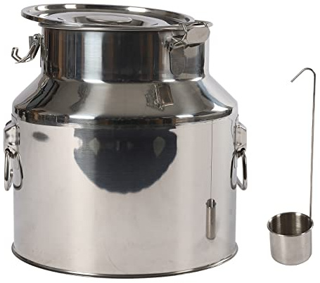 JHAUAI Bricco per latte in acciaio inox, 22 l, ermetico, con coperchio, bricco per alimenti