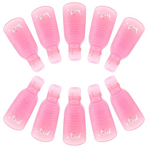 G2PLUS Gel Nail Remover Clips - 10 PCS Nail Polish Remover Finger Clips - Plastic Nail Soak Off Clips - for Removing Gel Nail Polish