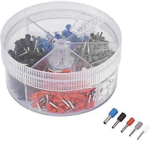 TRU COMPONENTS 737074 Aderendhülsen-Sortiment 0.5 mm², 0.75 mm², 1 mm², 1.5 mm², 2.5 mm² Teilisoliert Weiß, Grau, Rot,
