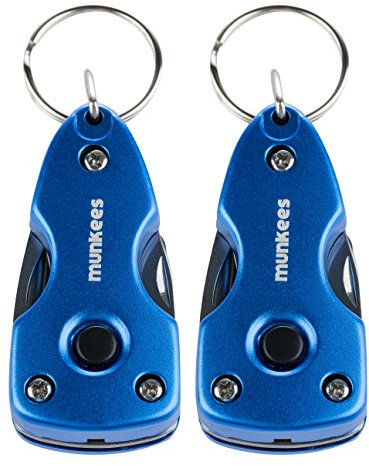 2 x munkees Multi-Tool mit 6 Funktionen, LED, Schraubendreher, Flaschenöffner, Taschenmesser, Schlüsselanhänger, Doppelpack, 2567