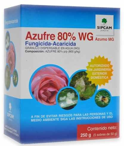 FUNGICIDA ACARICIDA, AZUFRE 80%, 250GR, (5X50GR), USO DOMESTICO, CATEGORIA JED.