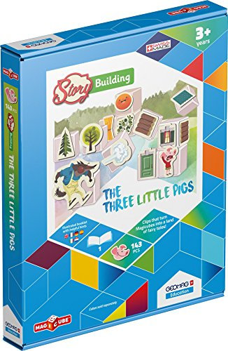 Geomag Education 231 - Magicube Storybuilding - Die DREI kleinen Schweine - 143-teilige Box