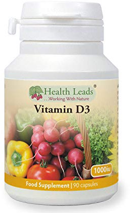 Vitamin D3 1000iu x 90 Capsules, Suitable for Vegetarians, Magnesium Stearate Free, Contributes to The Maintenance of Normal Bones, Muscle Function & The Immune System, UK Manufactured