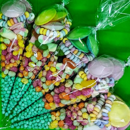 Pre Filled Millions Sweet Cones Colours Kids Party Bags Children's Birthday (55, Green (Apple))