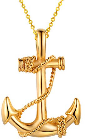 Feilok Edelstahl Anhänger Ankerkette Anker Nautisch Anhänger Kette Polishe Pirat der Karibik Segeln Halskette für Herren