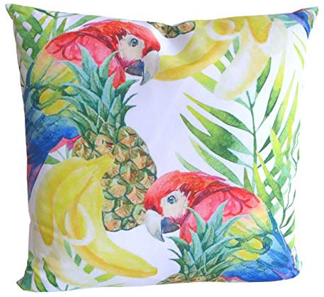 N / A Schönes Dekokissen Tropic Motiv Papagei 45x45 cm Zierkissen Kissen Dekoration