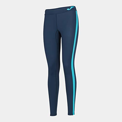 Joma Ascona Collant Femme, Bleu Marine/Turquoise Fluo, XL