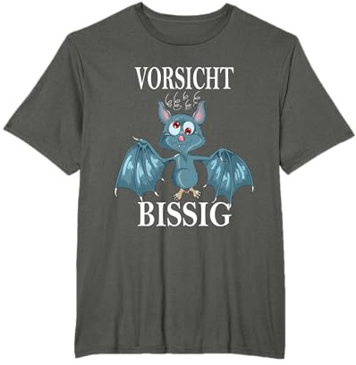 Fun Design Tiermotiv Bat Halloween Comic Style Fledermaus T-Shirt, Unisex Erwachsene und Kinder, Schwarz, Klein
