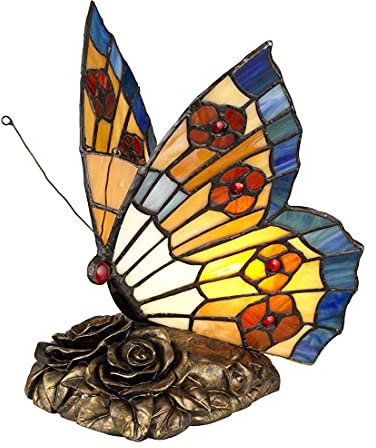 Elstead Tiffany Tierlampen Schmetterling Tiffany Lampe, Architekturbronze, G9