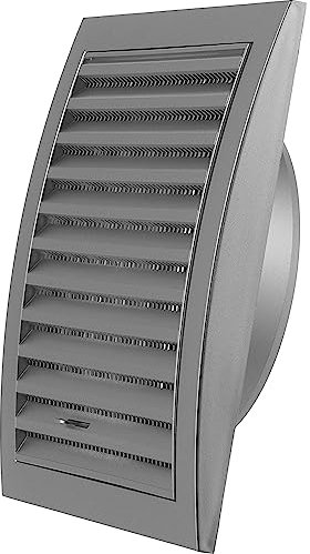 Ø 125mm / 5'' Silver Plastic Adjustable Ventilation Grille - Air Vent Cover with Insect Protection