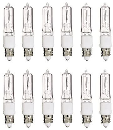 Satco S3109/12 250-Watt T4.5 Halogen Light Bulb, E11 Base, 12-Pack
