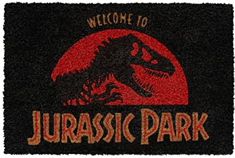 Grupo Erik Kokosmatte Fußmatte Jurassic Park - Schmutzfangmatte 40x60 cm - Fussmatte Lustig - Türmatte Innen Jurassic Park Merchandise