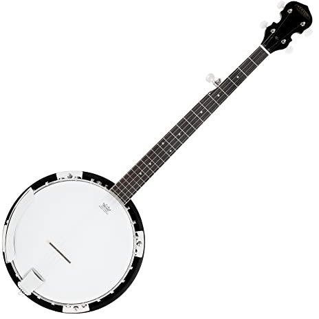 Classic Cantabile BB-5 5-String-Banjo - 5-saitiges Banjo mit Resonator - 11 Kessel und Resonator aus Linde - Griffbrett: Blackwood - 26 Mensur, 22 Bünde - Hochglanz