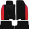 moto-MOLTICO Fußmatten Auto Velours Autoteppiche Schwarz Automatten Set 4-teilig - Auffälliges Design - passend für Renault Clio IV 2012-2020 (Rotes Muster)