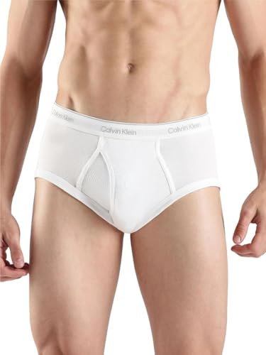 Calvin Klein Men's Cotton Classics 3-Pack Brief, 3 White, L