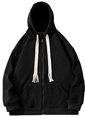 Glücksvogel peso Hoodie schwarz Herren Herbst Winter Freizeit Reisen Übergröße Einfarbig Lose Kapuze Kordelzug Langarm Top Sweatshirt mit Taschen Hoodie rosa Herren