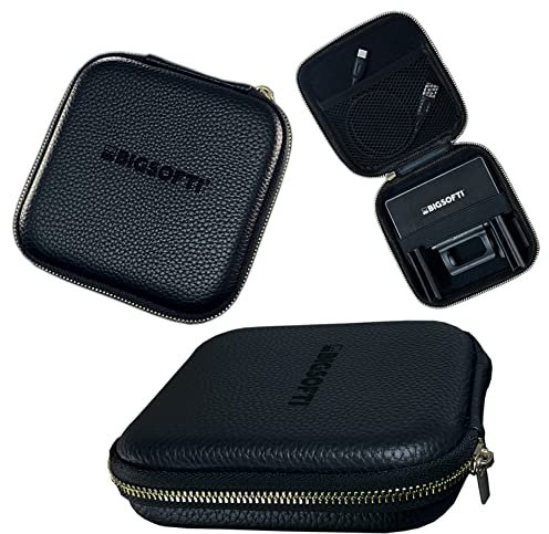 BIGSOFTI The Big Soft Case - Carry Case for Your One & Accessories, Black & Gold, Black Leather look portable hard case with gold zipper detailing