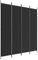 vidaXL Paravent 4-TLG. Raumtrenner Raumteiler Trennwand Umkleide Sichtschutz Spanische Wand Wohnzimmer Schlafzimmer Schwarz 200x220cm Stoff