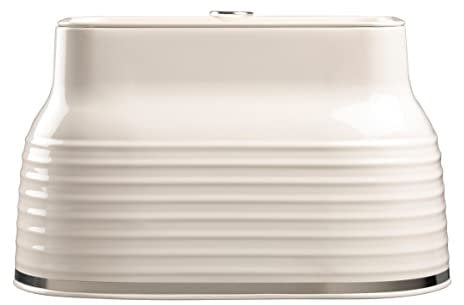 Daewoo Sienna Collection Bread Bin, Large Capacity Food Storage Container With Removable Lid, Cream