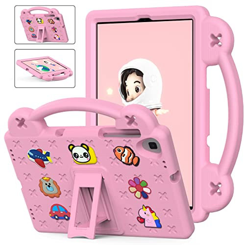 QYiiD Funda infantil para Huawei MatePad T10 de 9.7 pulgadas 2020 AGR-L09/AGR-W09, ligera, flexible, a prueba de golpes, con mango plegable para Huawei MatePad T10 de 9.7 pulgadas, color rosa