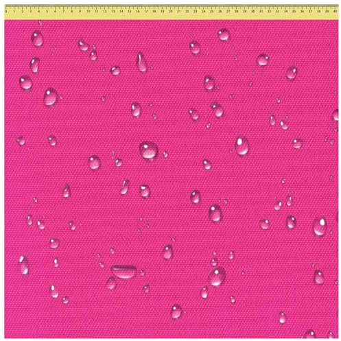 DreamRoots Tissu imperméable extérieur au metre 160 cm Largeur - Toile exterieure impermeable 100% de polyester 600D 220g/m - Tissus au metre ameublement Rose 2M