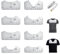 KBNIAN 8 Stück T-Shirt Zentrierung Werkzeug PVC T-Shirt Lineal Guide Rundhalsausschnitt T-Shirt Lineal T-Shirt Ausrichtungslineal zum Nähen Gestalten von T-Shirts und Basteln, mit Maßband