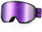 EXP VISION Ski Goggles, Anti fog Snow Snowboard Goggle OTG Dual lens with 100% UV400 Protection for Men Women (Black Frame-Purple)
