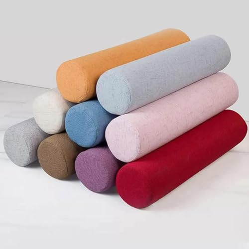 qing yun Rundes Nackenkissen für Sofa, Armlehne, Yoga-Nackenrolle, Zylinder, Bettlückenfüller, Matratze für Kopf-/Nacken- und Lendenwirbelstütze, 20 x 55 cm, Braun