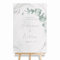 HEI Print Willkommensschild Hochzeit Eukalyptus mit Datum und Namen, personalisierte Hochzeitsdekoration, Aquarell Willkommen Schild, Grün, 60x40 (Hochformat)
