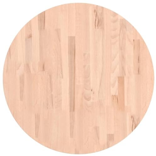 vidaXL Tischplatte, Holzplatte Holztischplatte Rund, Ersatzplatte Platte für Beistelltisch Bartisch, Massivholztischplatte Esstischplatte, Ø70x4 cm Massivholz Buche