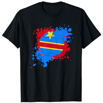 Fußball mit der Flagge von DR Kongo T-Shirt