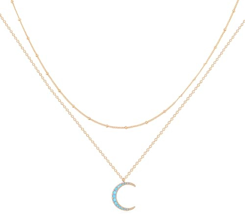 Jenosy Dainty Necklace for Women Personalised Necklace for Women 18K Gold Plated Necklace Adjustable Gold or Silver Choker Necklace Gold Layered Necklace Trendy Party Jewellery Gift
