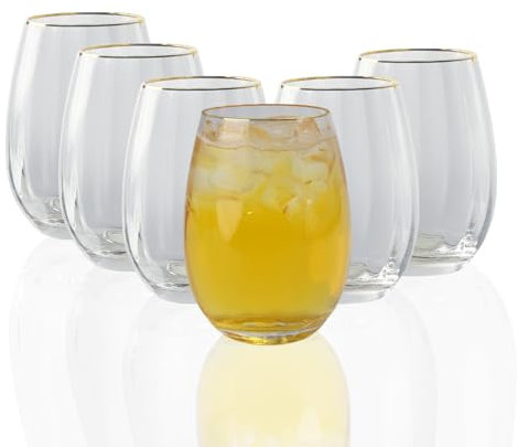 Premium Longdrinkglas Set Edle Tom Collins Gläser 6er Set - hohe Trinkwassergläser - Bargläser für Mojito, Whiskey, Cocktail